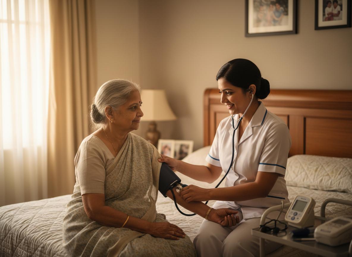 Nurse caring for patient